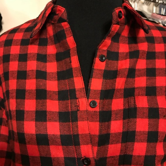 Plaid flannel long sleeve top - Picture 3 of 3